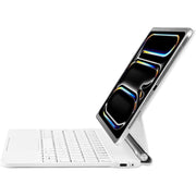 INI Magic Keyboard Case for iPad Pro 11-inch 2024, Magnetic Attachment, Multi-Touch Trackpad, Backlit Keyboard, White