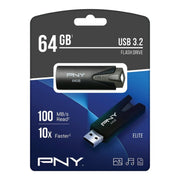 PNY P-FD64GELT-GE Elite USB 3.2 100MB/s Flash Drive, 64GB