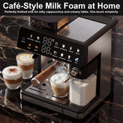 Bluebow 20-Bar Espresso Machine with Built-In Burr Grinder, Automatic Milk Frother, Touchscreen, All-in-One Coffee Maker for Home and Office, CM5710