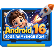 AEEZO Kids Tablet 10-Inch Android 16 for Ages 3-12, 5-Core 20GB+64GB (1TB Expandable), Parental Control, Pre-Installed KIDOZ & Shockproof Case (Blue)