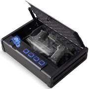 Kavey Biometric Gun Safe for Pistols, Quick-Access Fingerprint, Backlit Keypad, Holds 2 Pistols, Silent Mute Mode, Black, KP-001