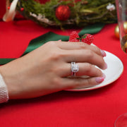 JeenMata RHJGJmnn21506 1.25 ct Square Moissanite Double Halo Twisted Band in 18K White Gold over Silver