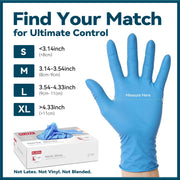 KLIZZA Blue Nitrile Disposable Gloves, Latex-Free, Powder-Free, Food-Grade, Textured Fingertips, Small, 1000 Count