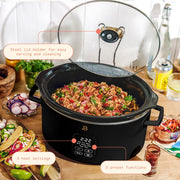 Beautiful 19163 6 Qt Programmable Slow Cooker, Black Sesame
