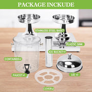 Gomok 11845 4.4 Gallon Beverage Dispenser with Stand Stainless Steel Juice Dispenser with Ice Core and Spigot Punch Dispenser