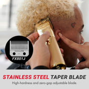 BaBylissPRO SilverFX+ All-Metal Cordless Hair Clipper, Stainless Steel Taper Blade, N1 Brushless Motor, Lithium Battery, USB-C Charging, Silver, FX870NS