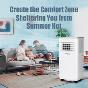 HUMSURE 10,000 BTU Portable Air Conditioner with Remote Control, 5-in-1 Modes, Washable Filter, Wheels, 24-Hour Timer, YD-10000BTU