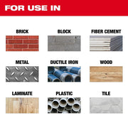 Milwaukee 7 in. Multi-Material Diamond Blade, Vacuum Brazed Grit, Vented Segment Design, Solid Steel Core, Red, 49-93-9607