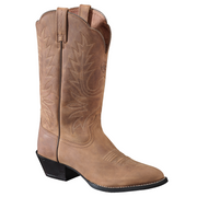 Ariat Women's Heritage Western Round Toe Boot - 7 - Distressed Brown