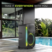 Altec Lansing Soundrover 210 Wireless Party Speaker, 210W Portable Bluetooth Speaker with 15-Inch Woofer, Multi-Color LED Lights, 12-Hour Battery, Mic and Guitar Inputs, Black, IMT8200-BLK