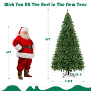 Costway 9FT PVC Christmas Tree 2132 Tips Hinged Solid Metal Legs
