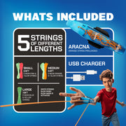 ZipString Aracna Handheld String Launcher, Glow-in-the-Dark Webshooter, USB-C Rechargeable, Over 100 Tricks, Ages 8+