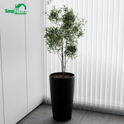 SnugNiture Garden Planters Set of 2, 22-Inch Large Matte Frosted Black, Weather-Resistant, Indoor and Outdoor Use