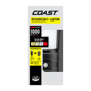 Coast Outdoor Lantern, EAL30R, 1000 Lumen Rechargeable with USB-C Power Bank, Five Light Modes, Black Aluminum