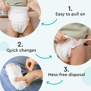 LILLYDOO Toddler's Diaper Pants, Size 4 (20+ lbs), White - Portable