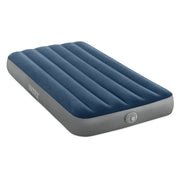 Intex Dura-Beam Prestige Downy Twin Air Mattress, 10in Thick, Plush Velvety Surface, Rechargeable Pump, Grey, 64187EP