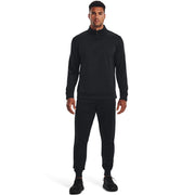 Under Armour Fleece Quarter-Zip Long-Sleeve Pullover for Men - Black/Black - S