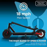 Hover-1 H1-RENE-BLK Renegade Electric Scooter with LED Headlight, 18 MPH Max Speed, 264 lbs Max Weight, 33 Miles