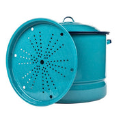 Cinsa 6001549 Steamer Pot Cookware with Lid & Trivet 34 qt Blue