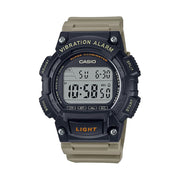 Casio Adult Unisex Large LCD Digital Watch - Tan - 10 Year Battery - 100 Meter Water Resistant - Stopwatch & LED Light