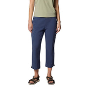 Columbia All Seasons Women's Capri Hiking Pants, Nocturnal Blue, Mid-Rise, Comfort Stretch, UPF 50 Sun Protection, Stain Resistant, 23in Inseam, 211964