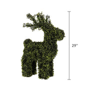 My Texas House Boxwood Deer Topiary Christmas Decoration, Green, 29 in