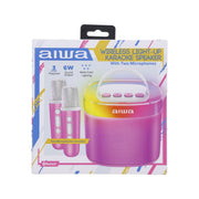 Aiwa AI6029 Light up Wireless Karaoke Speaker, Pop Pink