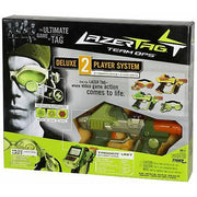 Hasbro Lazer Tag Team Ops Deluxe 2 Player System, Wireless Taggers with LCD Display, Heads-Up Display Units, Green, 71094