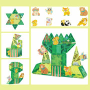 PICASSO-TILES Magnetic Tiles Forest Animals Theme, 48PCS STEM Building Blocks Educational Toy for Kids