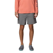 Columbia PFG Backcast IV Men's Water Shorts, Quick-Dry Nylon, Omni-Shade UPF 50, Omni-Shield Repellent, Stretch Waist, City Grey, 8 Inseam, 209473