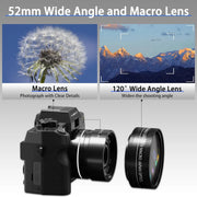 NBD S110 5K Digital Camera for Photography, 48MP Autofocus Vlogging Camera with 32GB TF Card, Black