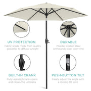 Best Choice Products 7.5 ft Market Patio Umbrella with Steel Frame, Weather-Resistant Ivory Polyester Canopy, Push Button Tilt, Crank Lift SKY11825