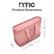 Rtic Outdoors Everyday Insulated Tote Bag, 35 Liter Cooler Bag, Leak-Resistant Interior, Waterproof Exterior, Fits 58 Cans, Black