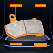 LE LEFOSSI Carbon Fiber Motorcycle Brake Pads Front and Rear Set, High Performance, 5 Pairs Compatible with Kawasaki Ninja ZX6R 2007-2013