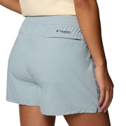 Columbia Women's PFG Rugged Water Athletic Shorts, Plus Size 2X, Crushed Blue, Mid Rise, Elastic Waist, UPF 50, Omni-Shield 211367