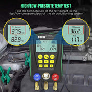 DUOYI DY517A Digital HVAC Manifold Gauge Kit with Dual Sensors, Backlit Display, Compatible with 89 Refrigerants including R123 and R134A, 6.86 lb, MCD11027