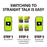 Straight Talk STRTZPBYOPDU45-TRI Bring Your Own Phone Dual Retail Zipper Pack Tri-punch Bundle + $45 Airtime