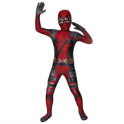 Litotail Kids Boys Deadpool Superhero Costume Cosplay Bodysuit Halloween Outfits, Red 150(10-12)