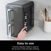 Ninja SL400 Double Stack 2-Basket Air Fryer With 4 Layer, Black