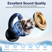 Breezio Open-Ear Wireless Earbuds with Bluetooth 6.0, Touchscreen Charging Case, 60H Playtime, IPX7 Waterproof, Titanium Core, Lightweight Comfort, Stable Fit for Workout S10