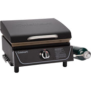 Cuisinart 17-in Tabletop Gas Griddle with Hood, 255 sq in Carbon Steel Cooking Surface, Portable Outdoor Flat-Top Grill, Black, CGG-9236