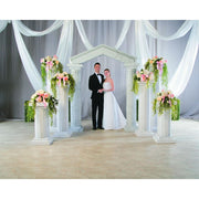 Fun Express 3 ft Marble-Look Fluted Cardboard Columns, 2 Piece Set, White Decorative Pillars for Weddings and Formal Events
