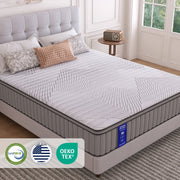 EGOHOME Sleep 14 Inch King Size Hybrid Mattress, Cooling Gel-Infused Memory Foam, Pocket Springs, Medium Comfort