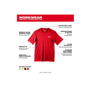 Milwaukee 414R-M WORKSKIN Lightweight Performance Shirt, Red, M - Short Sleeve
