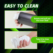 Heating Automatic Male Masturbator Cup, 9 Vibrating Modes, 5 Thrusting Modes, 42 Heating Function, Gray/Green