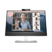 HP E24mv G4 23.8in Full HD IPS LCD Conferencing Monitor with 5MP Tilt-Adjustable Webcam, Built-In Speakers, Four-Way Ergonomic Adjustments, Black/Silver