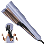 Aima Beauty 25mm Deep Wave Hair Crimper and Waver with Timer Function, Ceramic Plates, Fast Heating, Purple