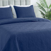 JUSTLET Quilt Set Twin/Twin XL, Lightweight All-Season Quilts, Navy Blue, 2 Piece