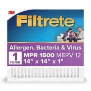 Filtrete 3M HVAC Furnace Air Filter, 14x14x1, MPR 1500, MERV 12, Advanced Allergen Reduction, 6-Pack