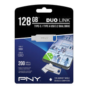 PNY P-FDI128DULINKTYCWM-GE 128GB DUO LINK USB 3.2 Type-C Dual Flash Drive